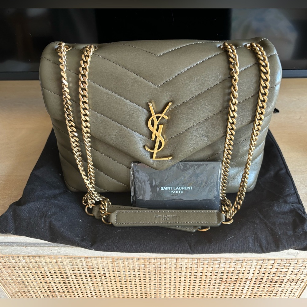 Ysl medium Lou Lou in Khaki